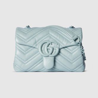 Gucci GG Marmont Mini Shoulder Bag, Blue, Leather