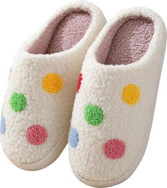 Generic House Slippers for Women Mens Fluffy Slippers Casual House Shoes Memory Foam Womens Slipper Outdoor Indoor Warm Plush Bedroom Slipper with Faux Fur Fl