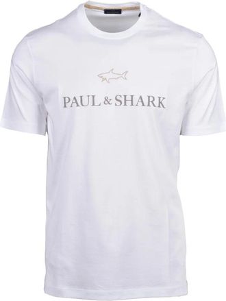Paul & Shark White Cotton Men T-shirt