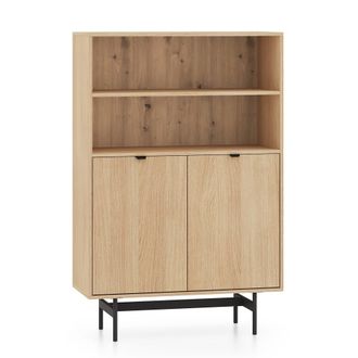 Selsey Selsey Heggers - Librer&iacute;a Con 2 Puertas Y 2 Nichos, Roble Mavelie, 92 Cm
