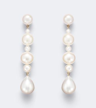 Sophie Bille Brahe Pendientes Amis de Lucia de oro de 14 ct con perlas