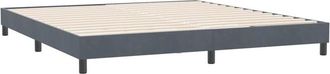 vidaXL Cama Box Spring Sin Colch&oacute;n Terciopelo Gris Oscuro 180x210 Cm Vidaxl