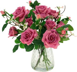 Mark Roberts Roses in Crackle Vase in Blush at Nordstrom