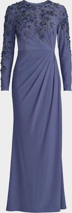 Mac Duggal Beaded Jersey Column Gown