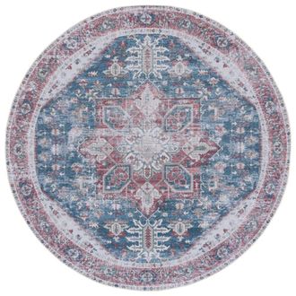 Safavieh Alfombra poli&eacute;ster azul marino / rojo 183 x 183 cm