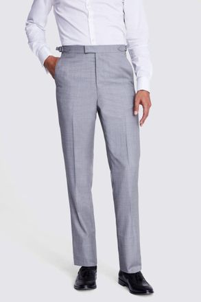 Vitale Barberis Italian Tailored Fit Grey Sharkskin Suit Trousers