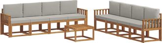 vidaXL Conjunto De Sof&aacute;s De Exterior 9 Uds. Gris Natural Y Claro Vidaxl
