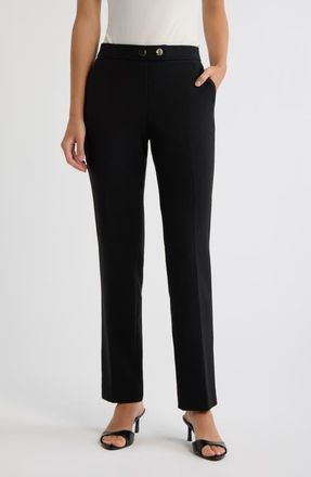 Anne Klein Straight Leg Pull On Pants in Anne Black at Nordstrom, Size Xx-Small