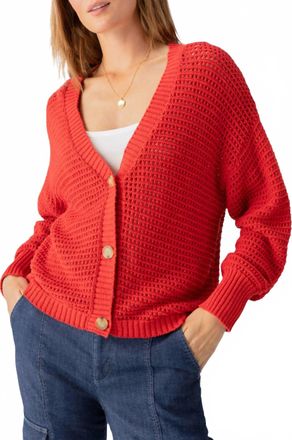 Sanctuary Falling For Fall Button Front Cardigan In Cherry Red