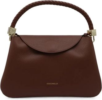 Coccinelle Leren Handtas met Nerf - Dames - Handtassen - Bruin - ONE Size - Leer - Tassen
