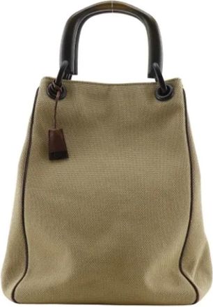 Gucci Pre-owned Handbags, female, Beige, Size: ONE SIZE Pre-owned Canvas handbags