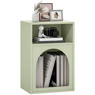 HOMCOM Bedside Table - Modern Bedside Cabinet For Bedroom - Green | TJ Hughes