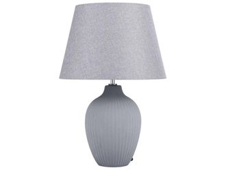 Beliani L&aacute;mpara de mesa cer&aacute;mica gris