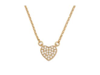 Kate Spade New York Yours Truly Pave Heart Mini Pendant Womens Necklace Clear/Gold, Brass