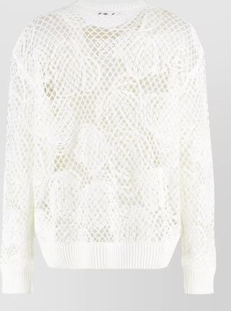 Max Mara crochet knit cotton sweatshirt