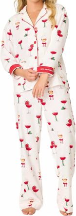 PJ Salvage Lets Get Toasty 3-Piece Print Flannel Pajama Set In Ivory