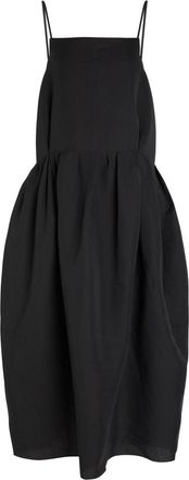 Khaite Adira Silk and Cotton-blend Midi Dress - Black - 8 (UK12 / M)