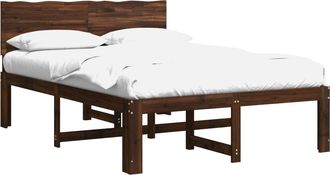 vidaXL Cama Doble Con Cabecero Rostock Marr&oacute;n Oscuro 120 X 190 Cm Vidaxl