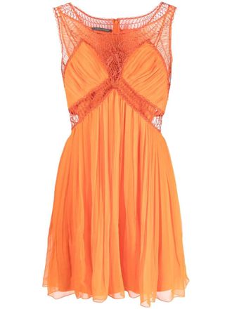 Alberta Ferretti Geplooide mini-jurk - Oranje