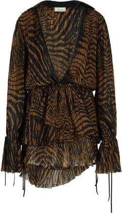 Blumarine Vestido Viscosa Marr&oacute;n Blumarine