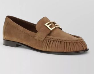 Fendi calf leather slip-on loafers