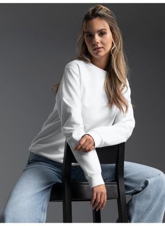 Trigema Sweatshirt TRIGEMA TRIGEMA Sweatshirt, Damen, Gr. XXL, weiss (wei&szlig;), Sweatware, 70% Baumwolle, 30% Polyester, Basic, lang, Rundhals, Sweatshirts Sweat