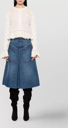 Chlo&eacute; denim knee-length skirt