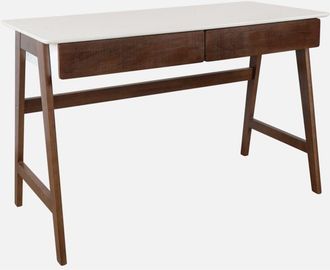 Sweeek Escritorio Decorativo De Madera Con 2 Cajones