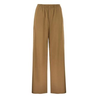 Max Mara Destino Wijde Broek - Dames - Broeken - Bruin - Maat: S Linnen