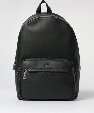 HUGO BOSS Zaino Ray in pelle martellata con tasca esterna a toppa e logo impresso