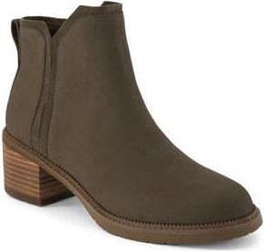 Toms Hailey Water Resistant Leather Bootie in Green at Nordstrom Rack, Size 9.5