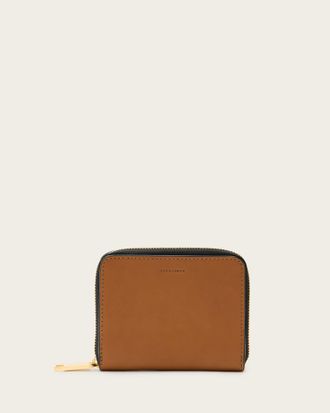 AllSaints Lena Hex Zip Up Leather Wallet