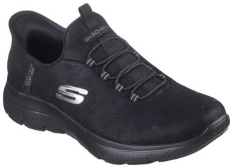 Skechers Slip-On Sneaker SKECHERS SUMMITS, Damen, Gr. 35, schwarz, Textil, unifarben, Schuhe Slip-On Sneaker, Slipper, Freizeitschuh, Halbschuh in veganer Vera