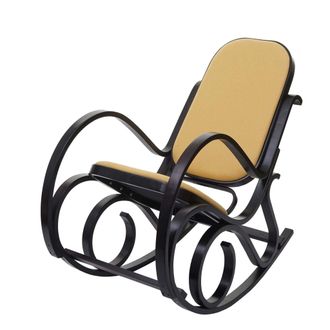 Hhg Mecedora M41, Sill&oacute;n Giratorio Sill&oacute;n Tv, Madera Maciza, Aspecto Nogal, Tela/textil Amarillo
