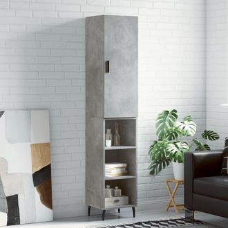 Berkfield Home Highboard Concrete Grey 34.5x34x180 cm Engineered Wood