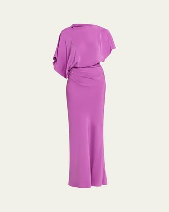 CHRISTOPHER ESBER Backless Draped Satin Dress