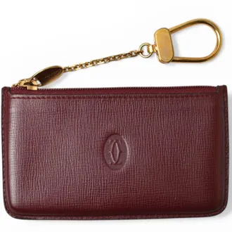 Cartier Must Bordeaux Leather Coin Purse/Coin Case (Pre-Owned)