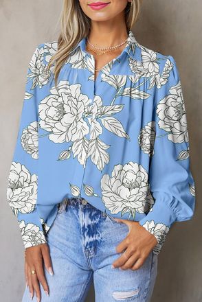 Azura Exchange Bloemmotief Lange Mouwen Blouse