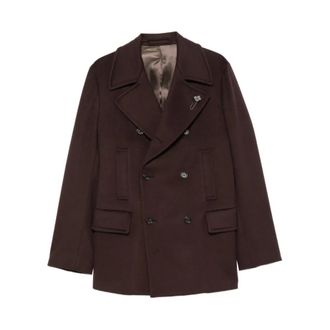 Lardini Peacoat - Heren - Mantels - Bruin - Maat: XL Wol