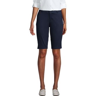 Lands End School Uniform Young Stretch Chino Bermuda Shorts in Classic Navy at Nordstrom, Size 14