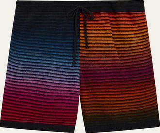 Loewe x Paulas Ibiza Mens Multi-Stripe Knit Shorts