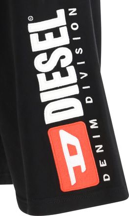 Diesel Mens Track Shorts P-Crow-Div Cotton Black Bermuda