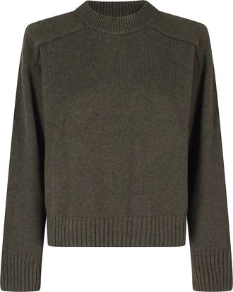 SOEUR Green Will Cropped Merino Wool Sweater