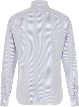 Borriello Striped Cotton Poplin Shirt - Blue
