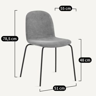 AM.PM Stoel in fluweel Tibby