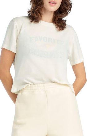 Favorite Daughter The Cropped Crewneck T-Shirt in Gardenia/Light Sage at Nordstrom, Size X-Small