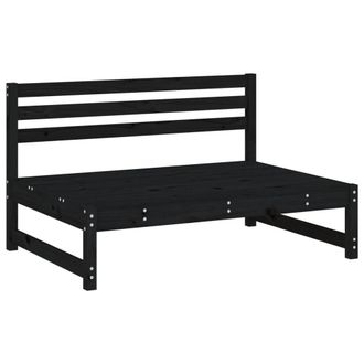 Berkfield Home Beautiful 4 Piece Garden Lounge Set Black Solid Wood Pine