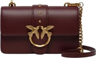 Pinko Cross Body Bags, female, Brown, Size: ONE SIZE Small Love Bag One Leather Shoulder Bag