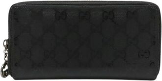 Gucci Pre-owned Wallets, female, Black, Size: ONE SIZE Pre-owned GG Imprime PVC Zip Wallet Black