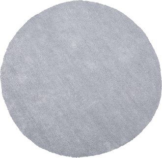 Beliani Alfombra De Pelo Largo Gris Claro 140 Cm Redonda Moderna Demre